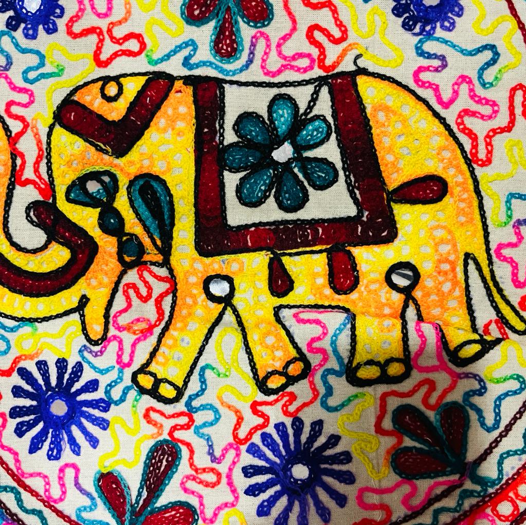 Bolso Playero Diseño Elefante Amarillo