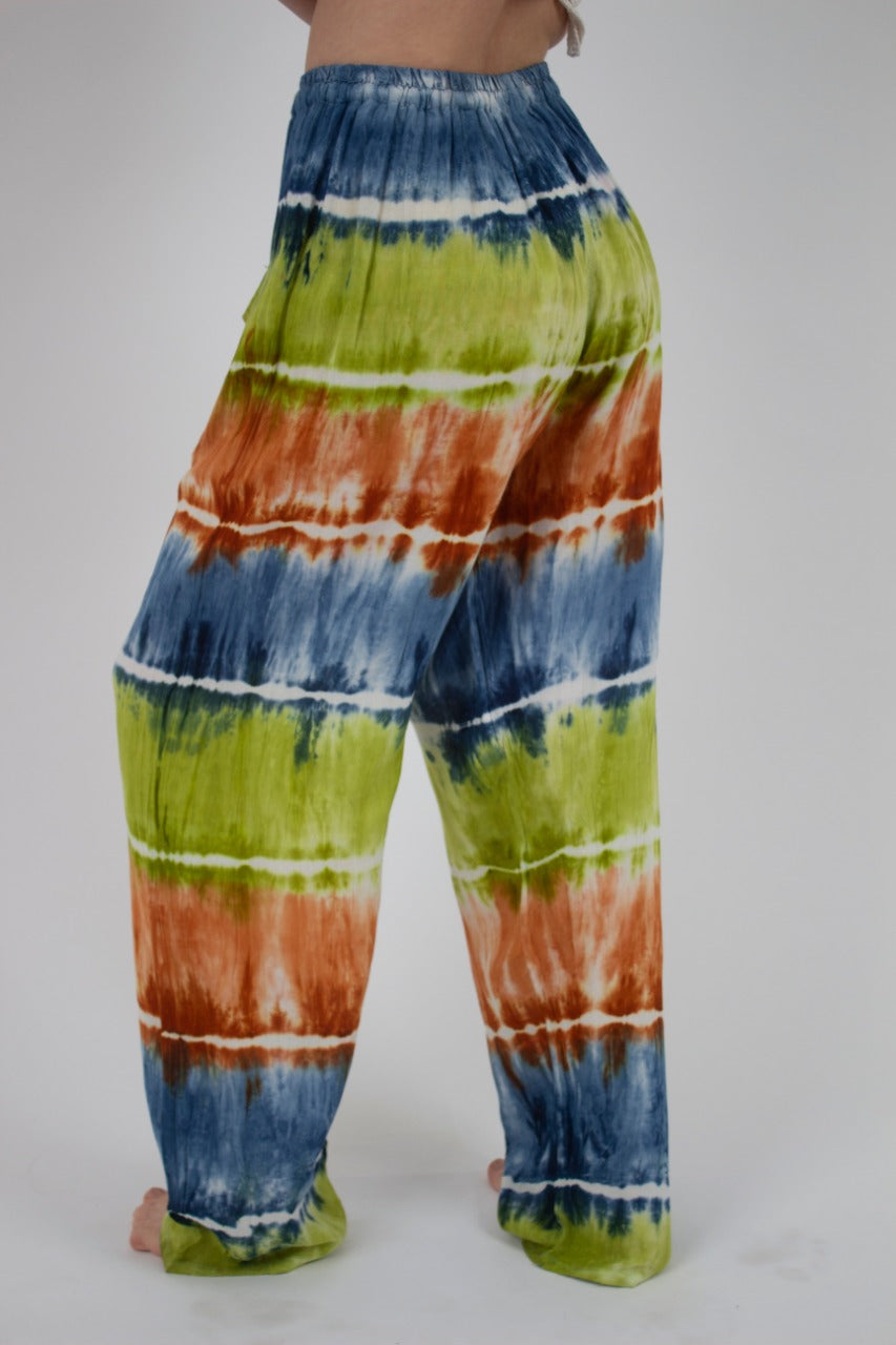 Pantalon Teñido Tricolor Azul - Verde