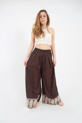 Pantalon Palazzo Café Estampado Inferior