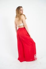 Pantalon Palazzo Rojo Estampado Inferior