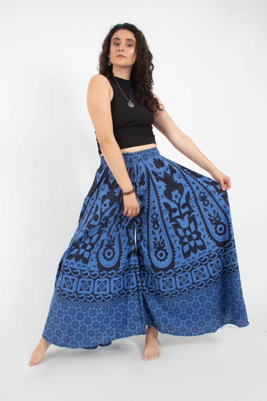 Pantalon Palazzo Azul Estampado
