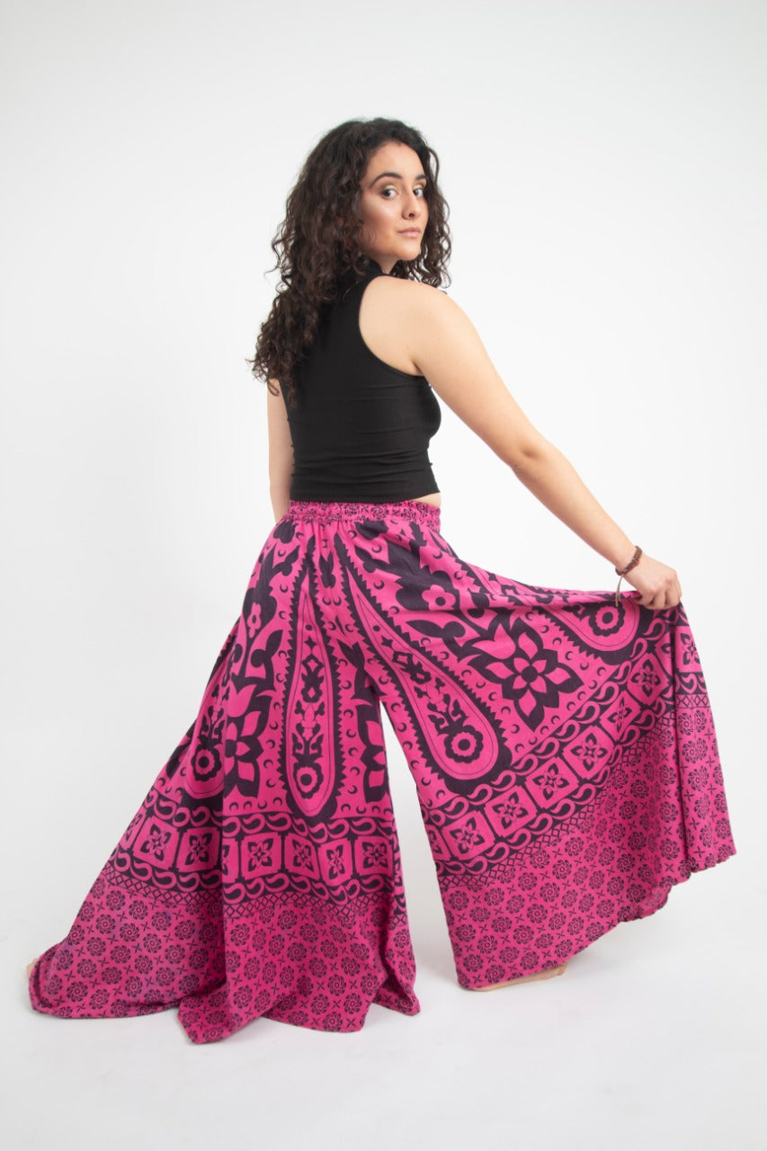Pantalon Palazzo Rosa Estampado
