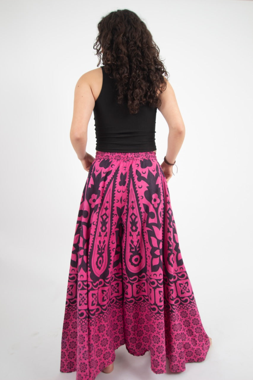 Pantalon Palazzo Rosa Estampado