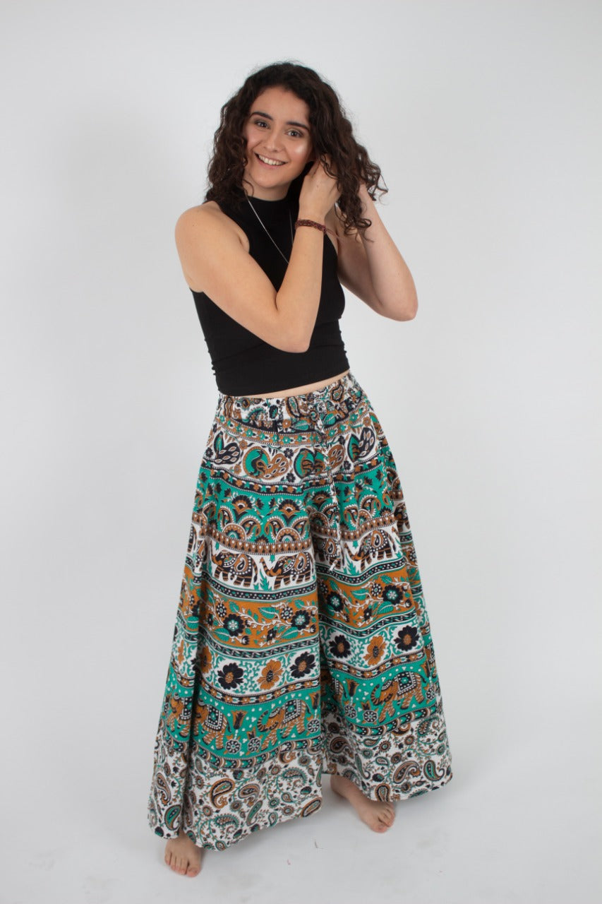 Pantalon Palazzo  Turqueza Estampado