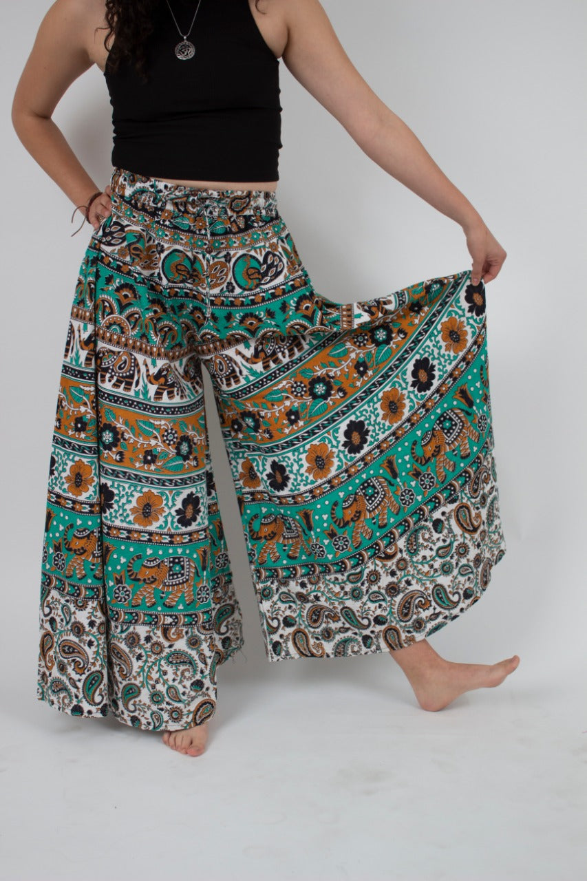 Pantalon Palazzo  Turqueza Estampado