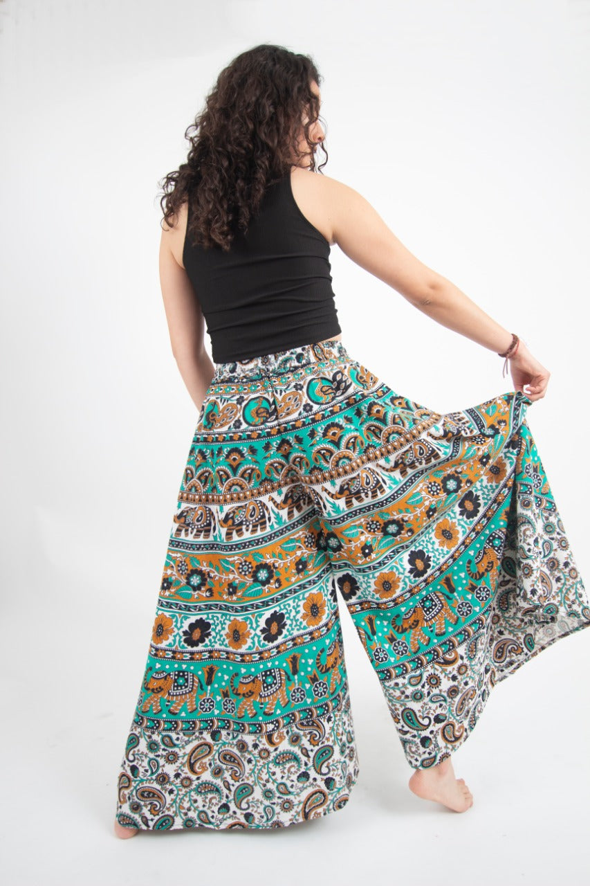 Pantalon Palazzo  Turqueza Estampado