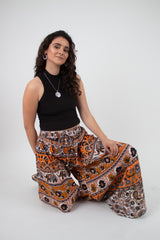 Pantalon Palazzo Naranjo Estampado