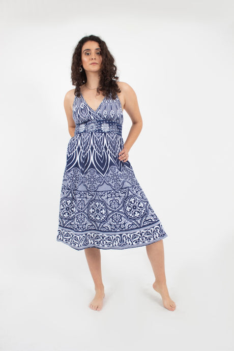 Vestido estampado azul