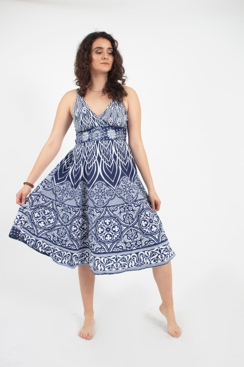 Vestido estampado azul