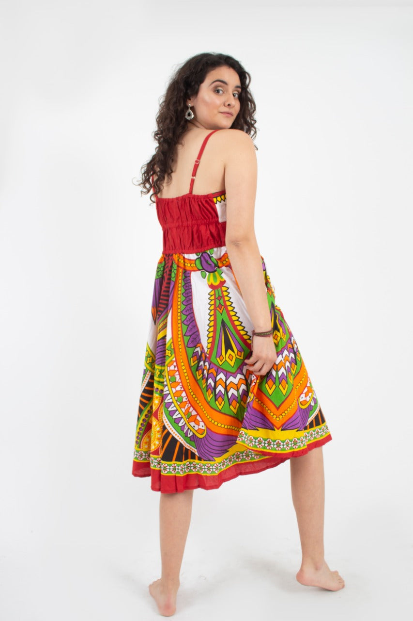 Vestido estampado rojo