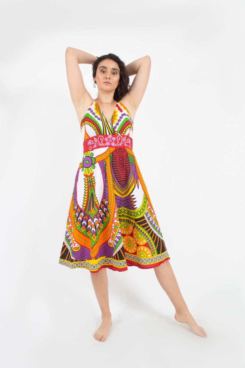 Vestido estampado rojo