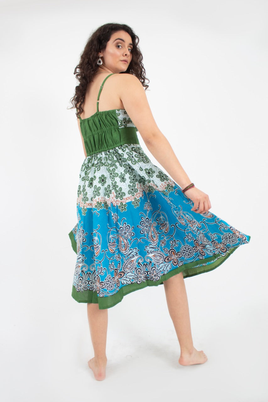 Vestido estampado verde