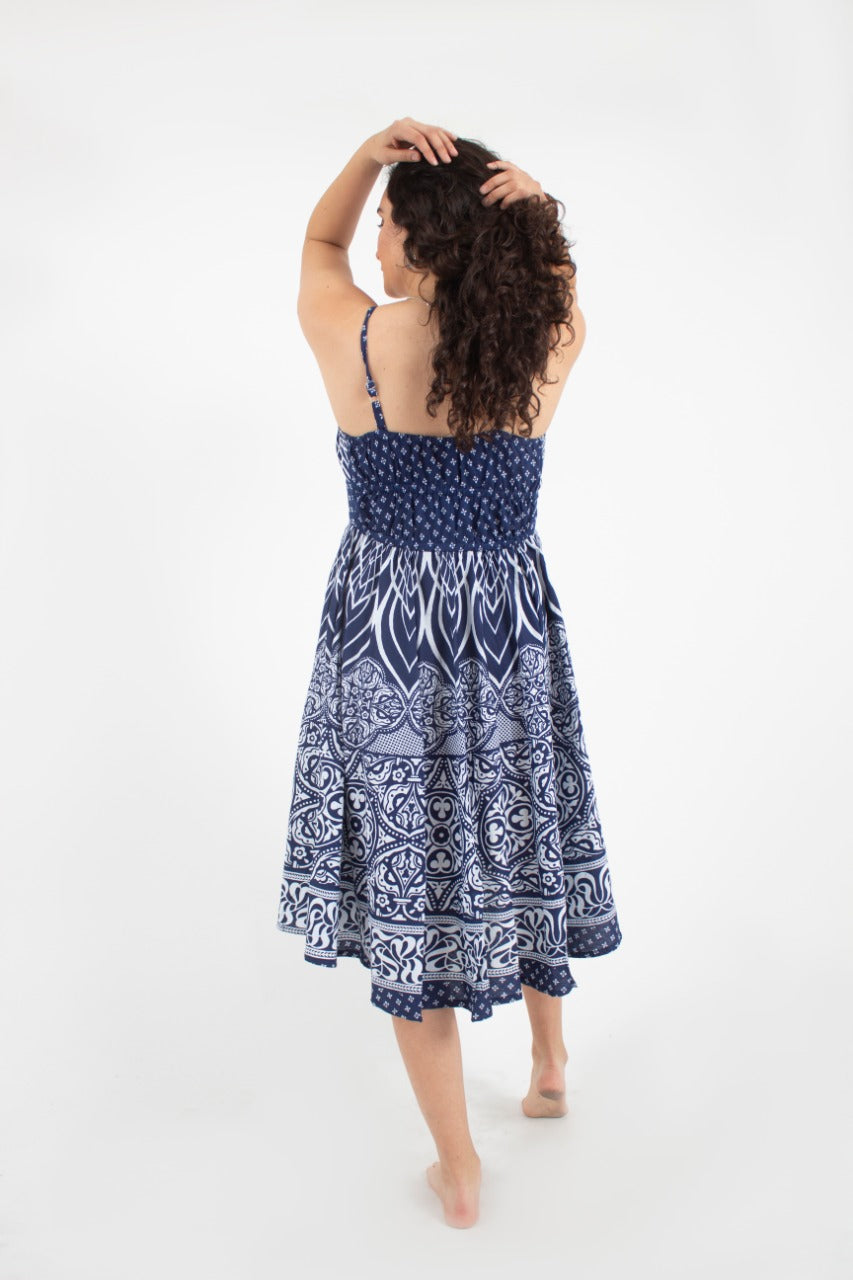 Vestido estampado azul