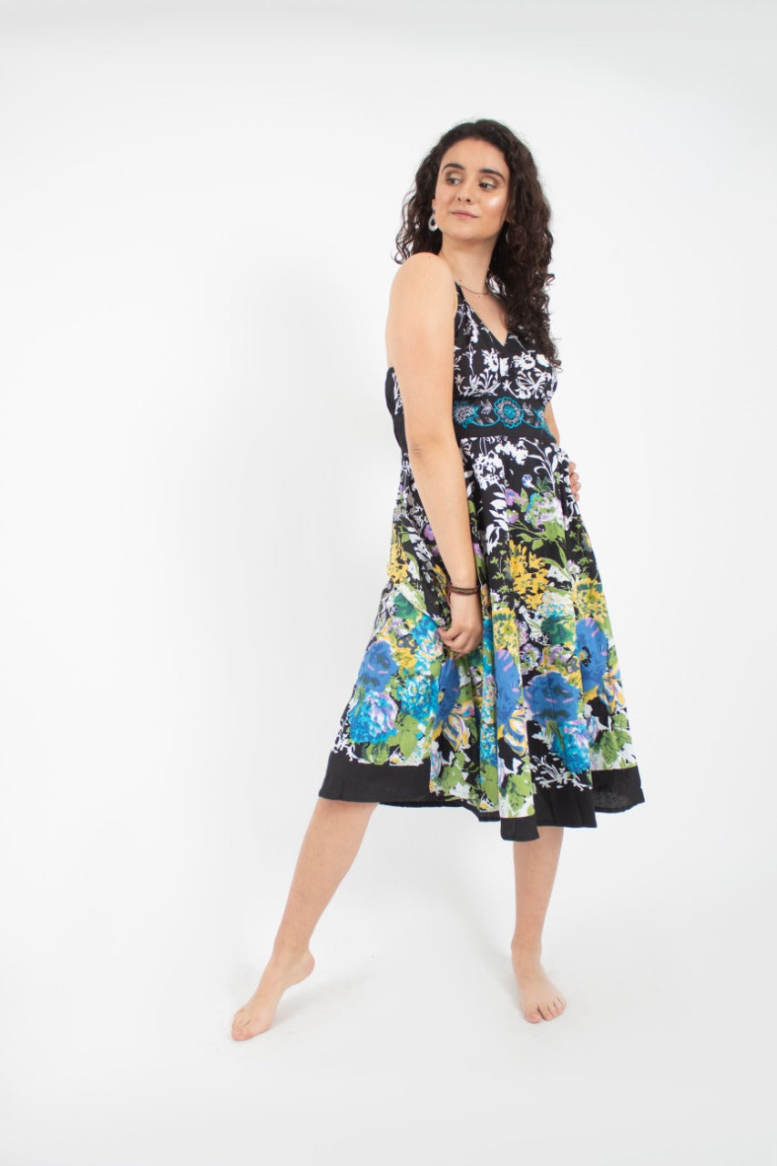 Vestido estampado negro