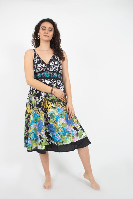 Vestido estampado negro