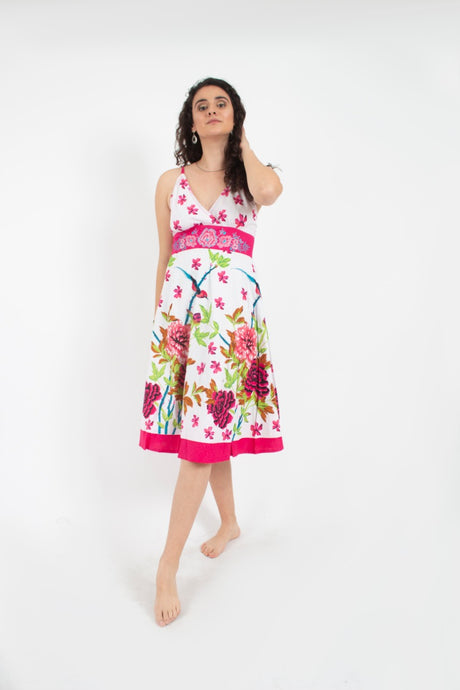 Vestido estampado rosado