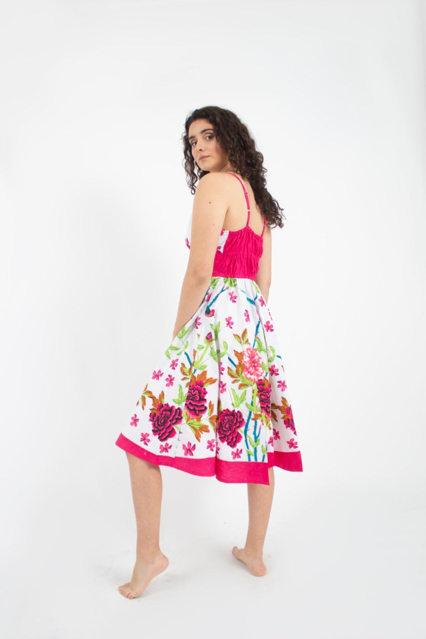 Vestido estampado rosado