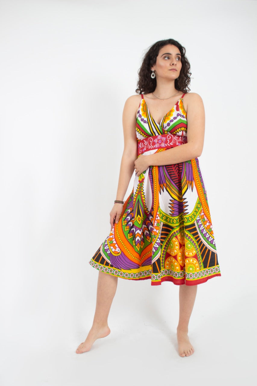 Vestido estampado rojo