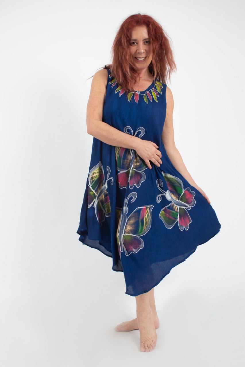 Vestido 3 Mariposas  Azul