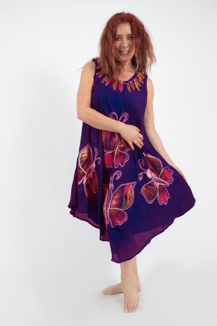 Vestido 3 Mariposas Morado