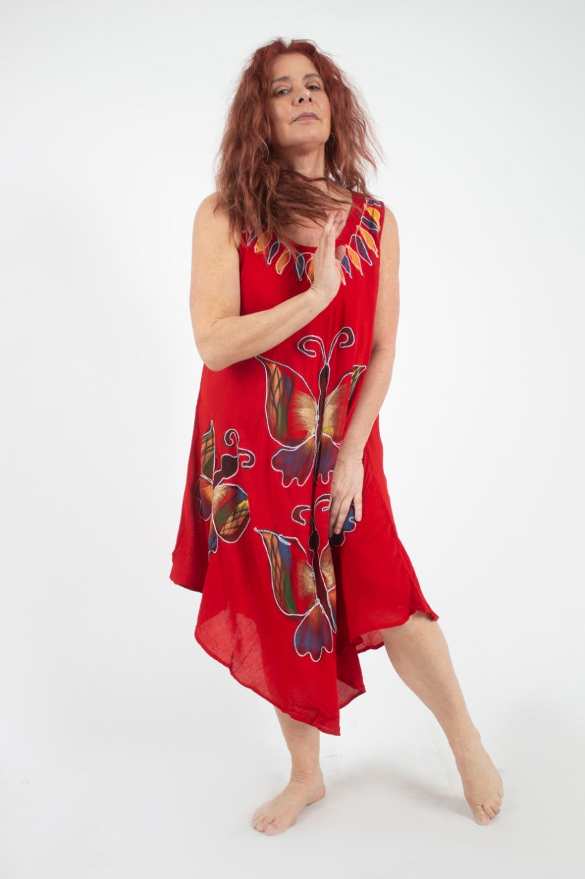 Vestido 3 Mariposas Rojo