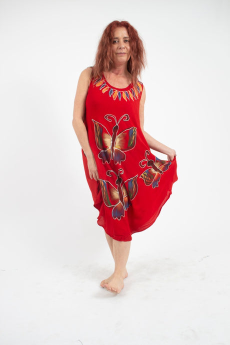 Vestido 3 Mariposas Rojo