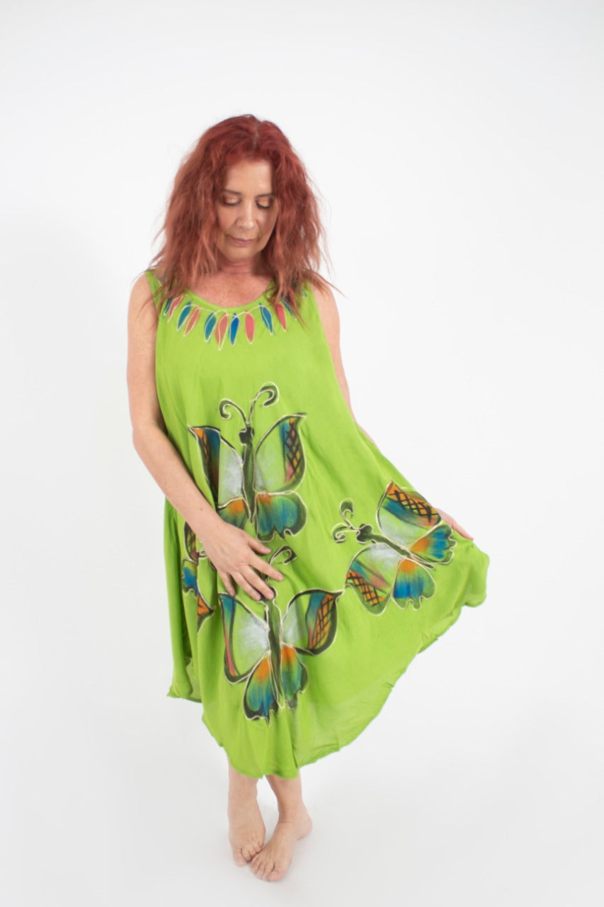 Vestido 3 Mariposas  Verde