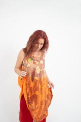 Vestido Teñido 2 Tonos Naranjo