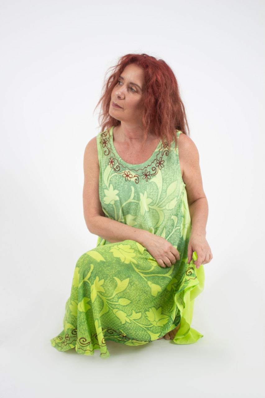 Vestido Teñido 2 Tonos Verde
