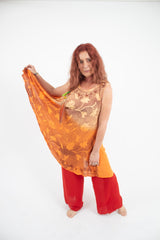 Vestido Teñido 2 Tonos Naranjo