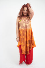 Vestido Teñido 2 Tonos Naranjo