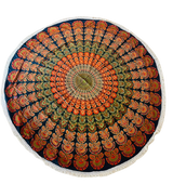 Pareo - Cubre cama mandala redondo Green Drop