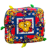 Cojín Bordado a mano - Multi Square Red