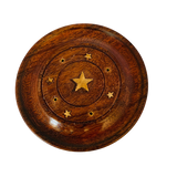 Porta Incienso Redondo de Madera: Estrella