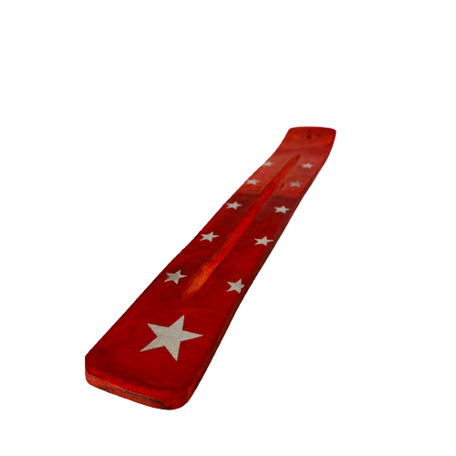 Tabla Porta Incienso Madera: Estrella Roja