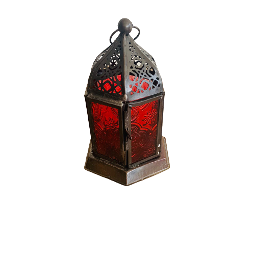 Porta Vela Turco Colgante Rojo