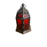 Porta Vela Turco Colgante Rojo