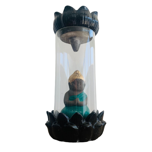 Porta Incienso Cascada Glass Budda + 10 inciensos especiales