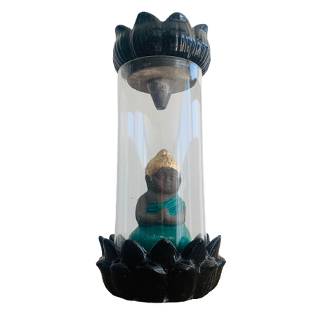 Porta Incienso Cascada Glass Budda + 10 inciensos especiales