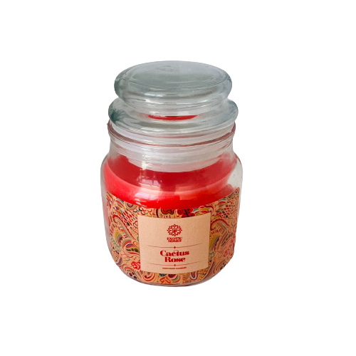 Vela Aromatica Tapa Vidrio - Cactus Rosa