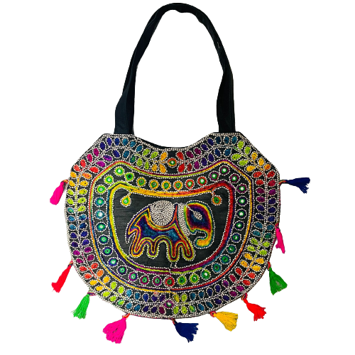 Cartera Elefante bordada Negra