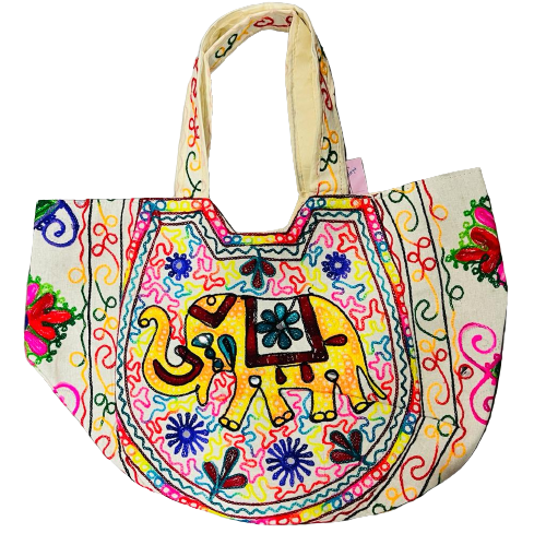 Bolso Playero Diseño Elefante Amarillo