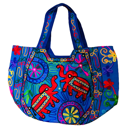 Bolso Playero Design Doble Elefante - Azul