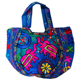 Bolso Playero Design Doble Elefante - Azul Rosado