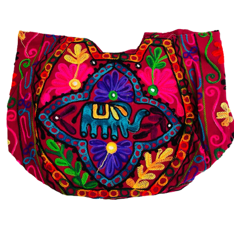 Bolso Playero Flor Elefante - Burdeo