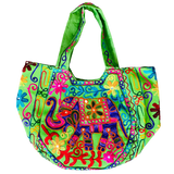 Bolso Playero Elefante Morado - Verde