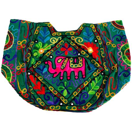 Bolso Playero Diseño Elefante Verde Pino