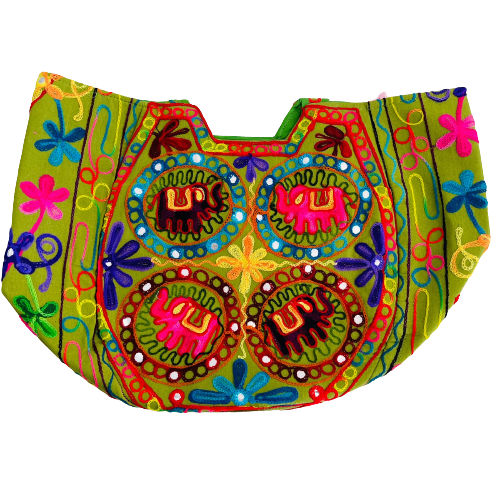 Bolso Playero Múltiples Elefantes -  Verde Pickle