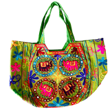 Bolso Playero Múltiples Elefantes -  Verde Pickle
