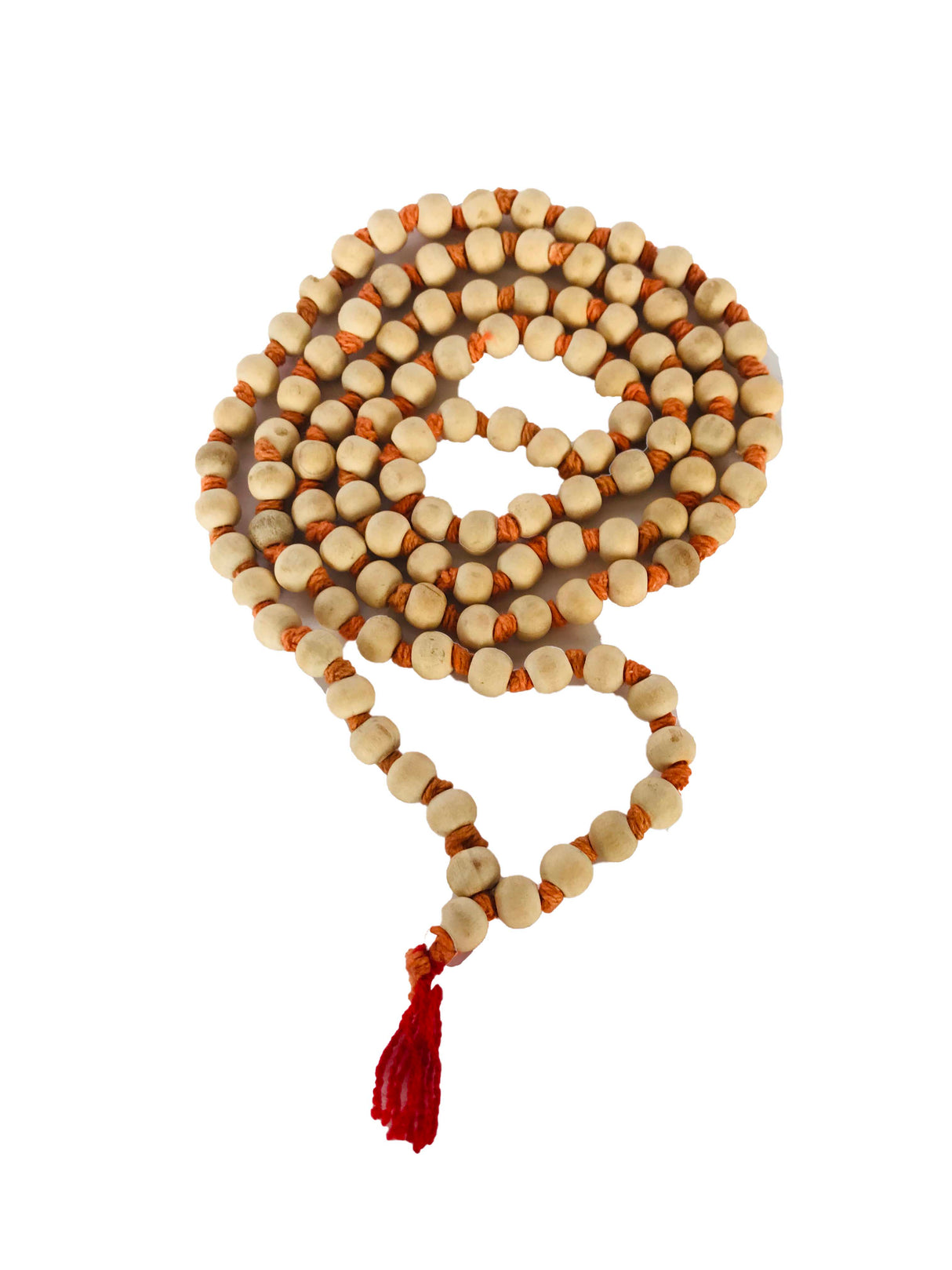 Rosario - Japa Mala Tulasi naranjo, 8mm